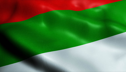 3D Waving Colombia City Flag of Ipiales Closeup View