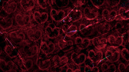 red background with hearts