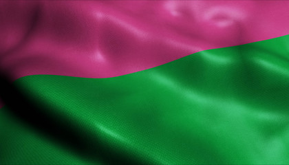 3D Waving Colombia City Flag of Circasia Closeup View