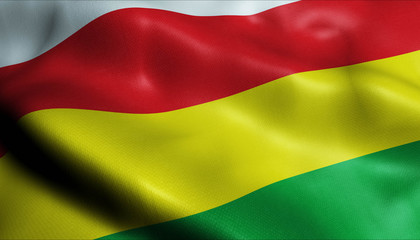 3D Waving Colombia City Flag of Aracataca Closeup View