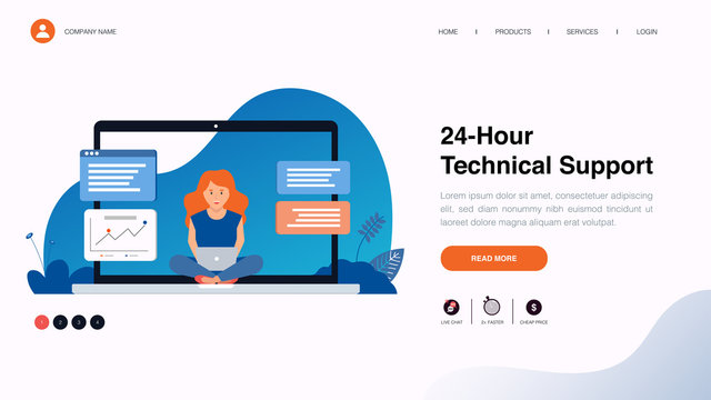 Web page design with business or finance concept for website and mobile website development. Website template design vector illustration. Able to edit or customize.