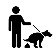 Dog pooping vector pictogram