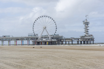 Pier at Strandweg Boulevard at Scheveningen districts. Hague (Den Haag). South Holland. Netherlands