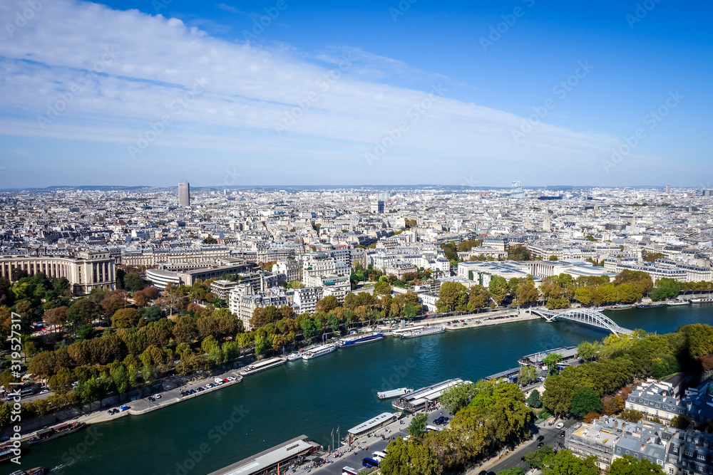 Canvas Prints Aerial city view of Paris from Eiffel Tower, France