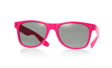 Stylish sunglasses on white background