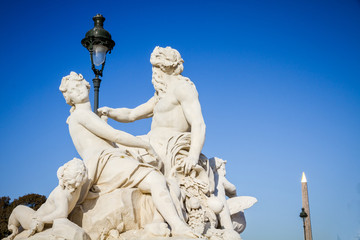 The Seine and the Marne statue in Tuileries Garden, Paris