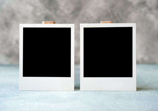 Photo template. Empty blank of two photos. Ready to put images template.