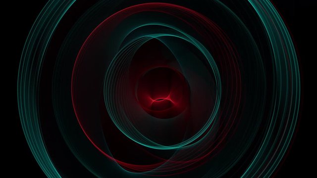 Slowly evolving Lissajous curves created from parametric equation appears and fades to black	
