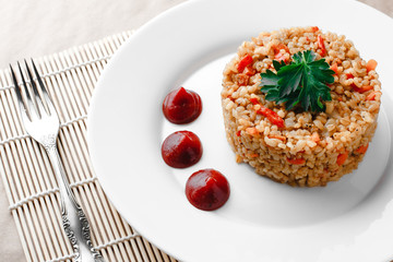 Bulgur with chicken and vegetables