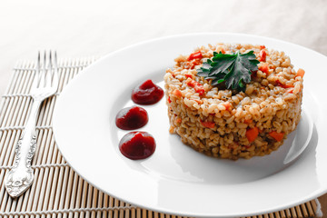 Bulgur with chicken and vegetables