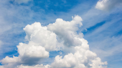 Obraz premium Big white curly cloud in blue sky_