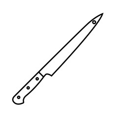 Kitchen knife line icon, logo isolated on white background