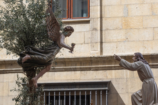 Leon, Spain. Holy Week 2019. 4/15/2019. Oracion en el Huerto.  Procession Holy Friday. 