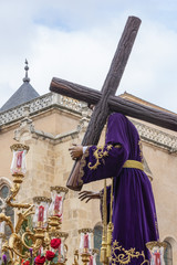 Nazareno, procession Holy Friday. Leon, Spain. Holy Week 2019. 4/15/2019