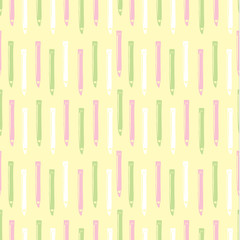 Seamless Pattern with Colorful Pencils. Back to School Background