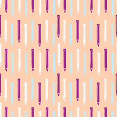 Seamless Pattern with Colorful Pencils. Back to School Background