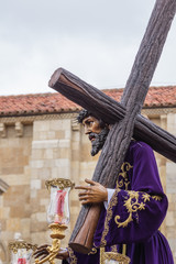 Nazareno, procession Holy Friday. Leon, Spain. Holy Week 2019. 4/15/2019