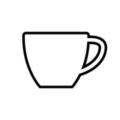 Cup line icon, logo isolated on white background