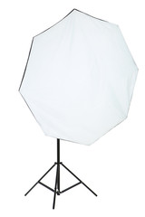 Studio lighting with softbox isolated on white background