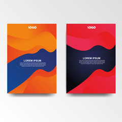vector colorful flyer in orange and red colors, abstract background design
