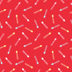 Seamless Pattern with Colorful Pens. Back to School Background