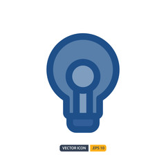 idea icon in Blue Outline Color style isolated on white background. for your web site design, logo, app, UI. Vector graphics illustration and editable stroke. EPS 10.
