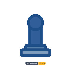 stamp icon in Blue Outline Color style isolated on white background. for your web site design, logo, app, UI. Vector graphics illustration and editable stroke. EPS 10.