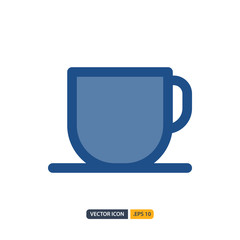 coffe icon in Blue Outline Color style isolated on white background. for your web site design, logo, app, UI. Vector graphics illustration and editable stroke. EPS 10.