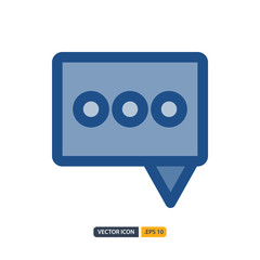 chat icon in Blue Outline Color style isolated on white background. for your web site design, logo, app, UI. Vector graphics illustration and editable stroke. EPS 10.