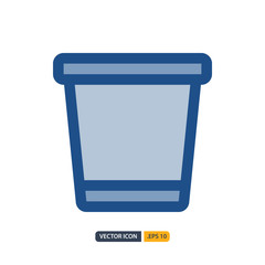 trash icon in Blue Outline Color style isolated on white background. for your web site design, logo, app, UI. Vector graphics illustration and editable stroke. EPS 10.