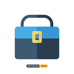 briefcase icon in Flat style isolated on white background. for your web site design, logo, app, UI. Vector graphics illustration and editable stroke. EPS 10.