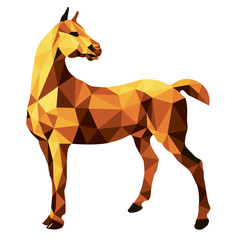 horse amber, isolated image on white background in low poly style © Viktoria Suslova