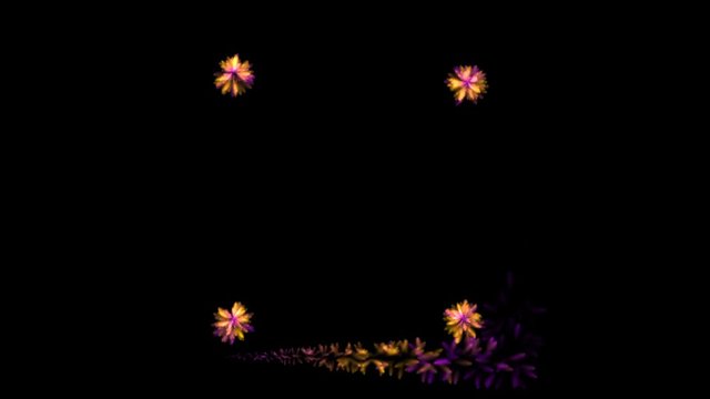 color animation of slow motion stage lights forming a black background frame