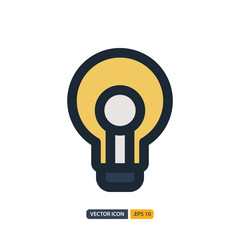 idea icon in Outline Color style isolated on white background. for your web site design, logo, app, UI. Vector graphics illustration and editable stroke. EPS 10.
