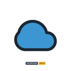 cloud icon in Outline Color style isolated on white background. for your web site design, logo, app, UI. Vector graphics illustration and editable stroke. EPS 10.