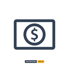 money icon in Outline style isolated on white background. for your web site design, logo, app, UI. Vector graphics illustration and editable stroke. EPS 10.