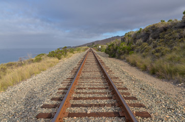 Pacific Coast railroad in Santa Barbara county, California