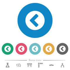 Chevron left flat round icons