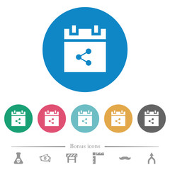 Fototapeta premium Share schedule item flat round icons