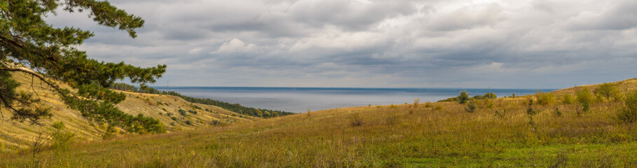 Country landscape, which depicts autumn hills near the Volga River