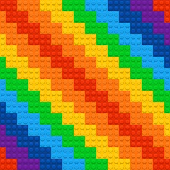 Vector frame from kids construction/building blocks/bricks. For kids party, birthday. Background with toys. Suitable for greetings card, holidays.  © Veaceslav