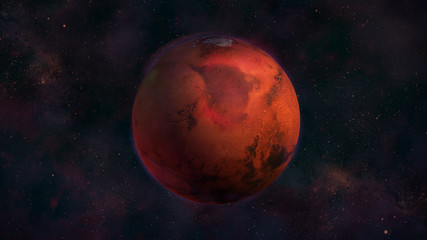 Obraz na płótnie Canvas Planet Mars from space with a view of Mare Acidalium
