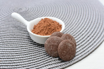 Chocolate powder and cocoa tablets