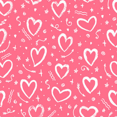 Seamless pattern with hearts. Vector isolated illustration.