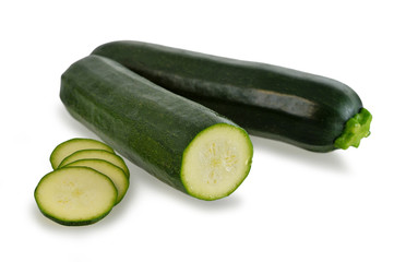 Zucchini isolated on white background