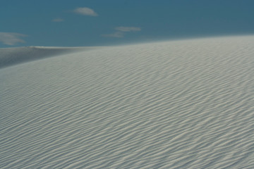 White gypsum sand dunes at White Sands National Park, New Mexico, won
