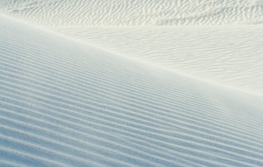 close up of sand wave patters on gypsum dunes at White Sands National Park
