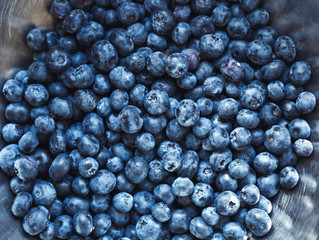 Fototapeta na wymiar Fresh blueberries in a bowl. Fruit vegan and vegetarian background. A heap of fresh organic berries