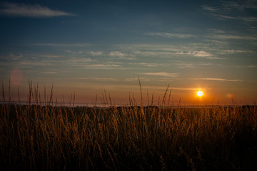 sunset over the lake