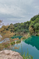 Fototapeta na wymiar beautiful small waterfalls, Waterfall hidden in the (EL SALTO-EL MECO) san luis potosi Mexico